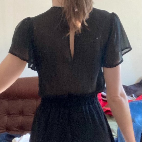 Mi Ami by Francesca's Black Flowy Sheer Dress - Picture 3 of 9